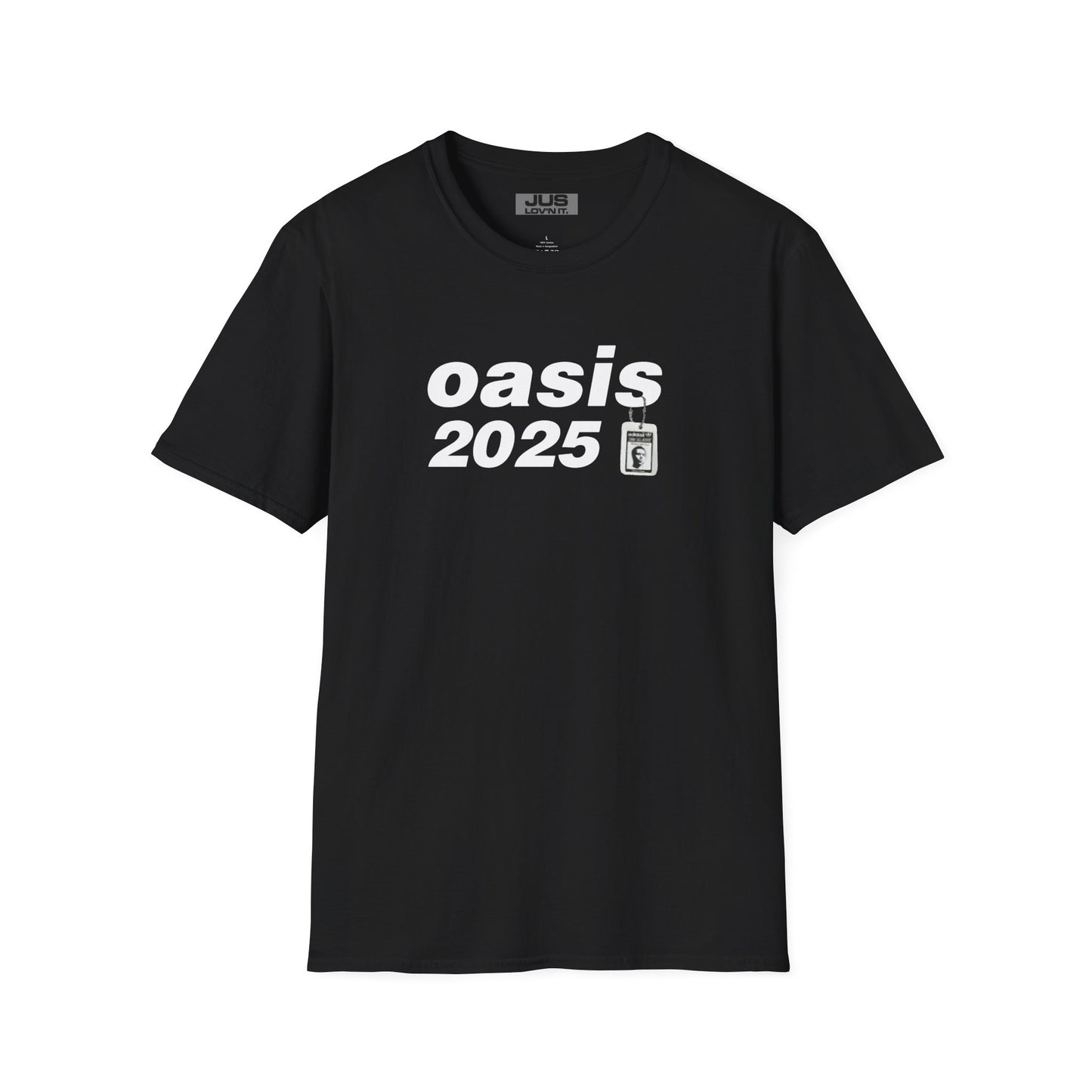 Oasis 2025 concert tee - Unisex Softstyle T-Shirt uniquely designed Oasis Gallagher white graphic, a brit pop rock gift.
