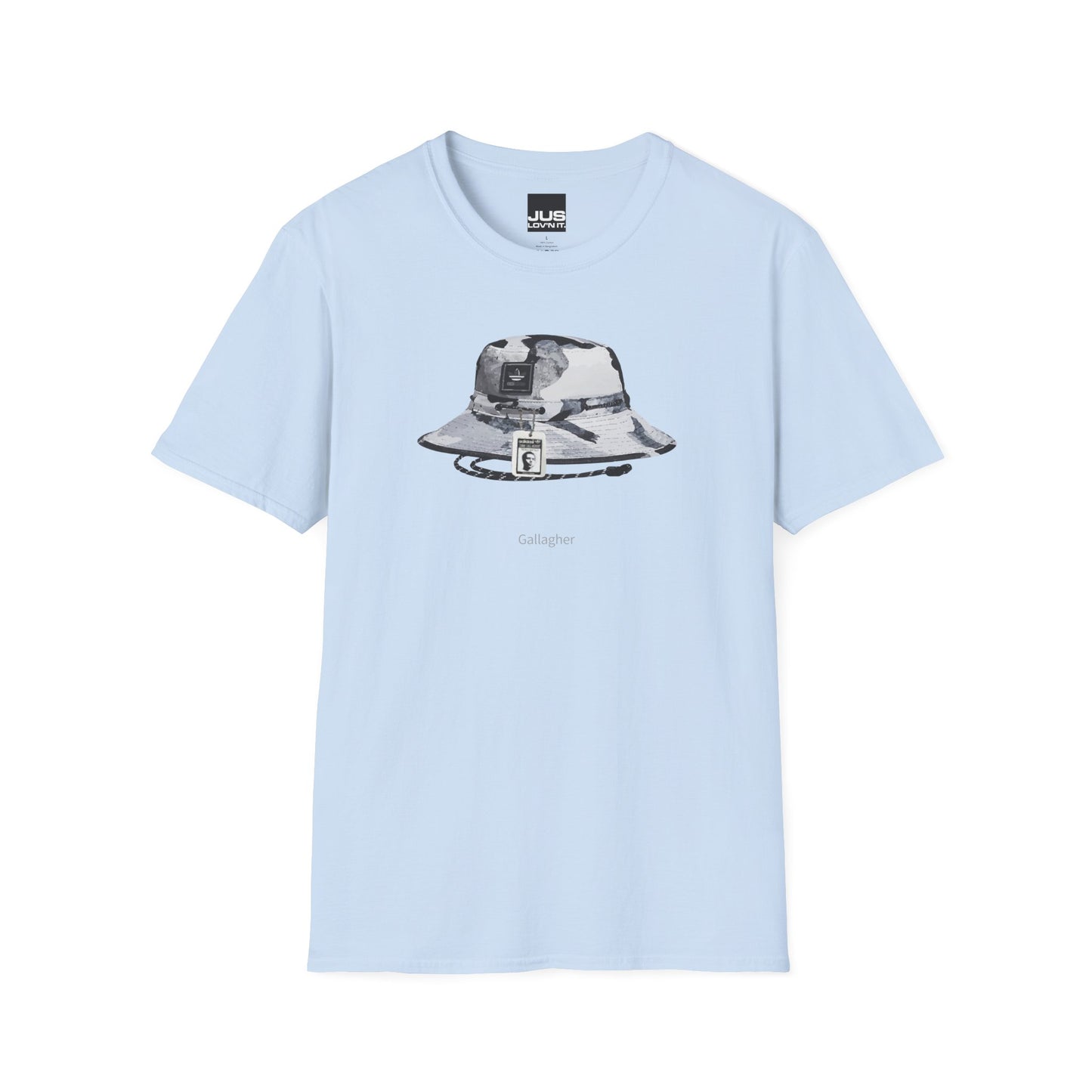 Gallagher Bucket Hat Unisex Softstyle T-Shirt, Gallaghers Iconic concert headwear unique Utility Boonie graphic tee, a Brit pop rock gift,