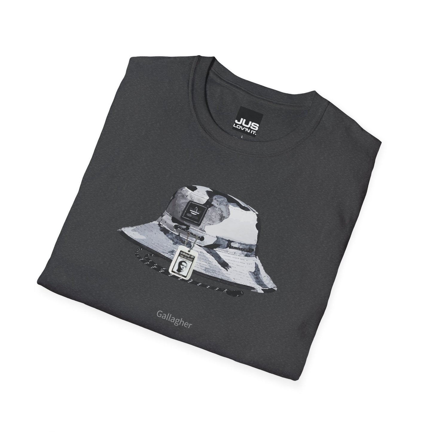 Gallagher Bucket Hat Unisex Softstyle T-Shirt, Gallaghers Iconic concert headwear unique Utility Boonie graphic tee, a Brit pop rock gift,