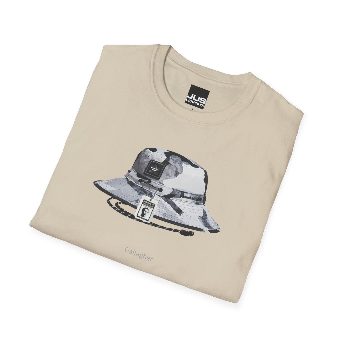 Gallagher Bucket Hat Unisex Softstyle T-Shirt, Gallaghers Iconic concert headwear unique Utility Boonie graphic tee, a Brit pop rock gift,