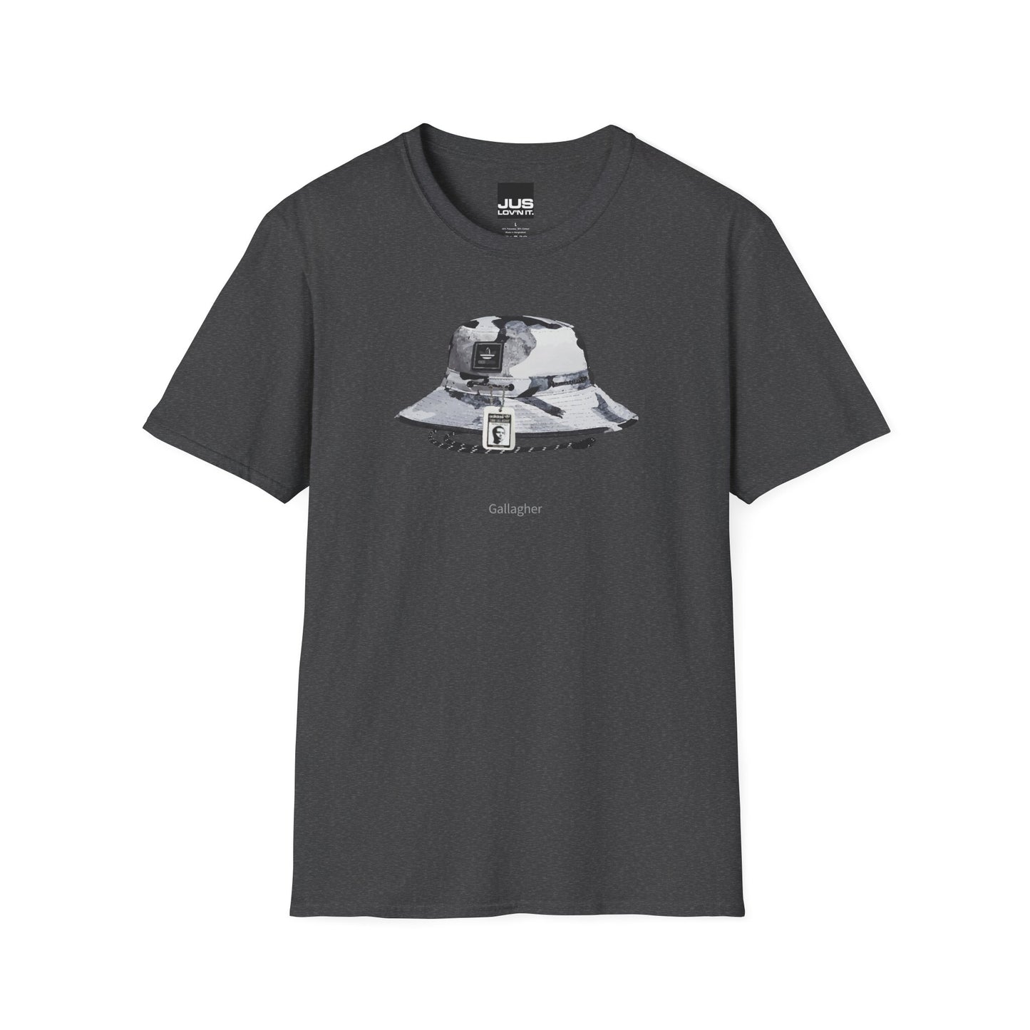 Gallagher Bucket Hat Unisex Softstyle T-Shirt, Gallaghers Iconic concert headwear unique Utility Boonie graphic tee, a Brit pop rock gift,