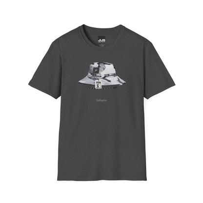Gallagher Bucket Hat Unisex Softstyle T-Shirt, Gallaghers Iconic concert headwear unique Utility Boonie graphic tee, a Brit pop rock gift,