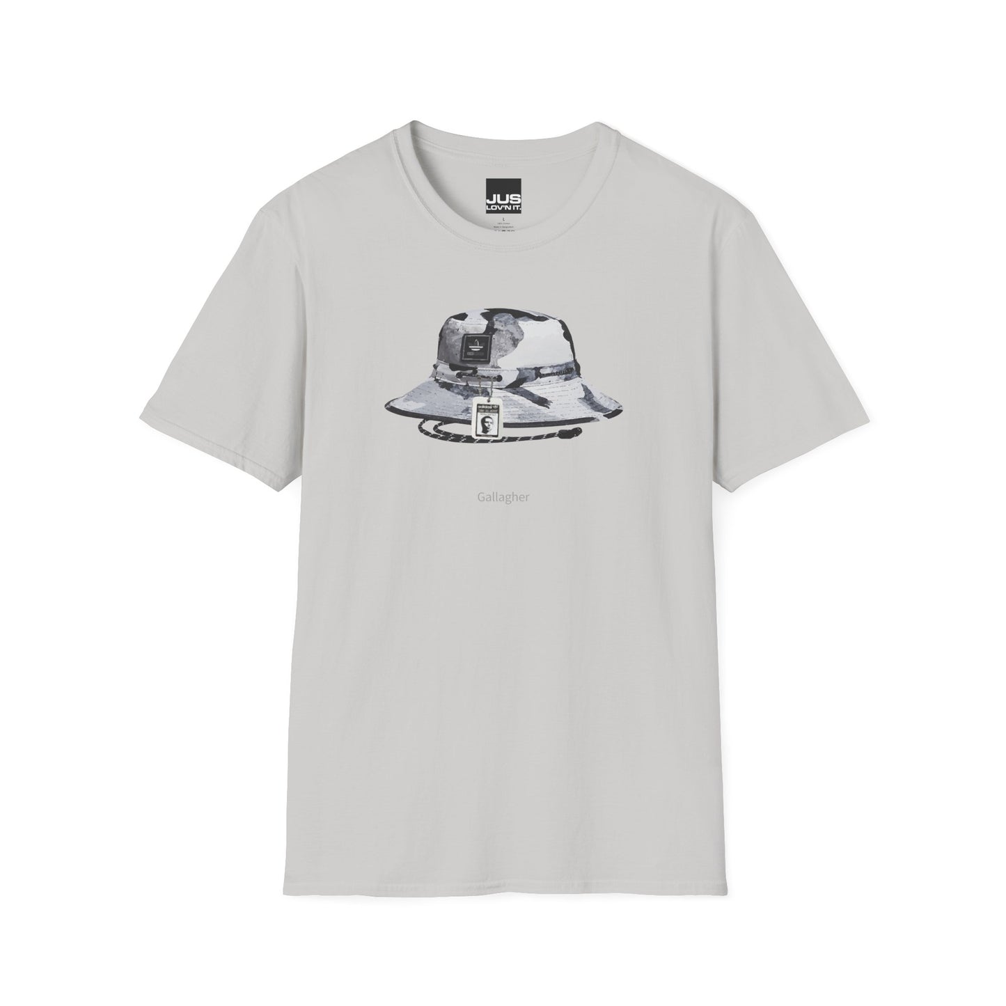 Gallagher Bucket Hat Unisex Softstyle T-Shirt, Gallaghers Iconic concert headwear unique Utility Boonie graphic tee, a Brit pop rock gift,