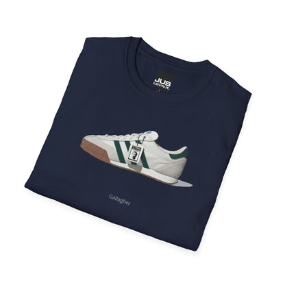 Spezial Iconic Celeb Shoe Unisex T-Shirt - Brit Pop & Rock Concert Tee, Gallaghers Iconic Celeb tennis shoe shirt, Oasis fan gift.