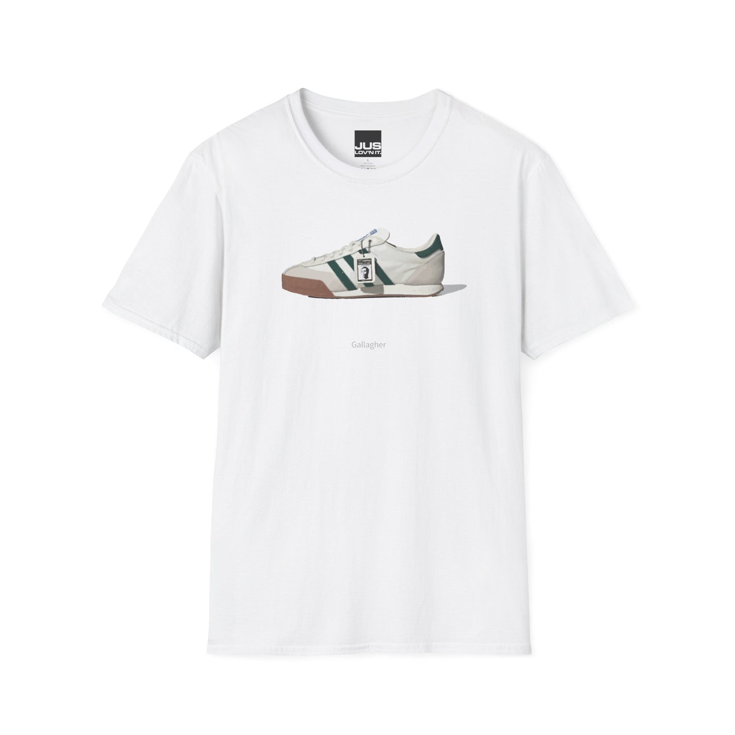 Spezial Iconic Celeb Shoe Unisex T-Shirt - Brit Pop & Rock Concert Tee, Gallaghers Iconic Celeb tennis shoe shirt, Oasis fan gift.