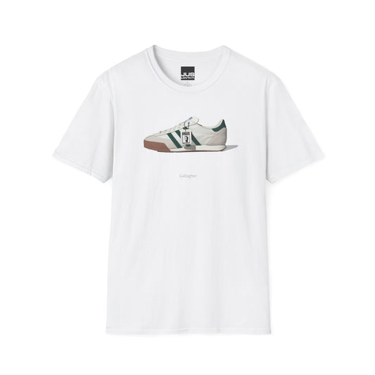 Spezial Iconic Celeb Shoe Unisex T-Shirt - Brit Pop & Rock Concert Tee, Gallaghers Iconic Celeb tennis shoe shirt, Oasis fan gift.