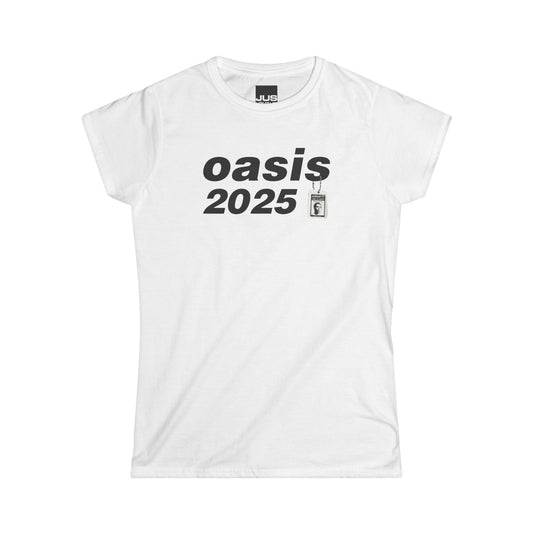 Brit Pop live 25 concert women’s softstyle t-shirt, Oasis 90s Iconified Apparel, British Rock & Roll gift