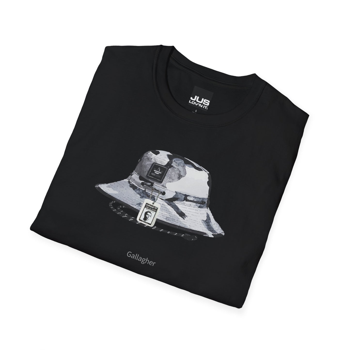 Gallagher Bucket Hat Unisex Softstyle T-Shirt, Gallaghers Iconic concert headwear unique Utility Boonie graphic tee, a Brit pop rock gift,