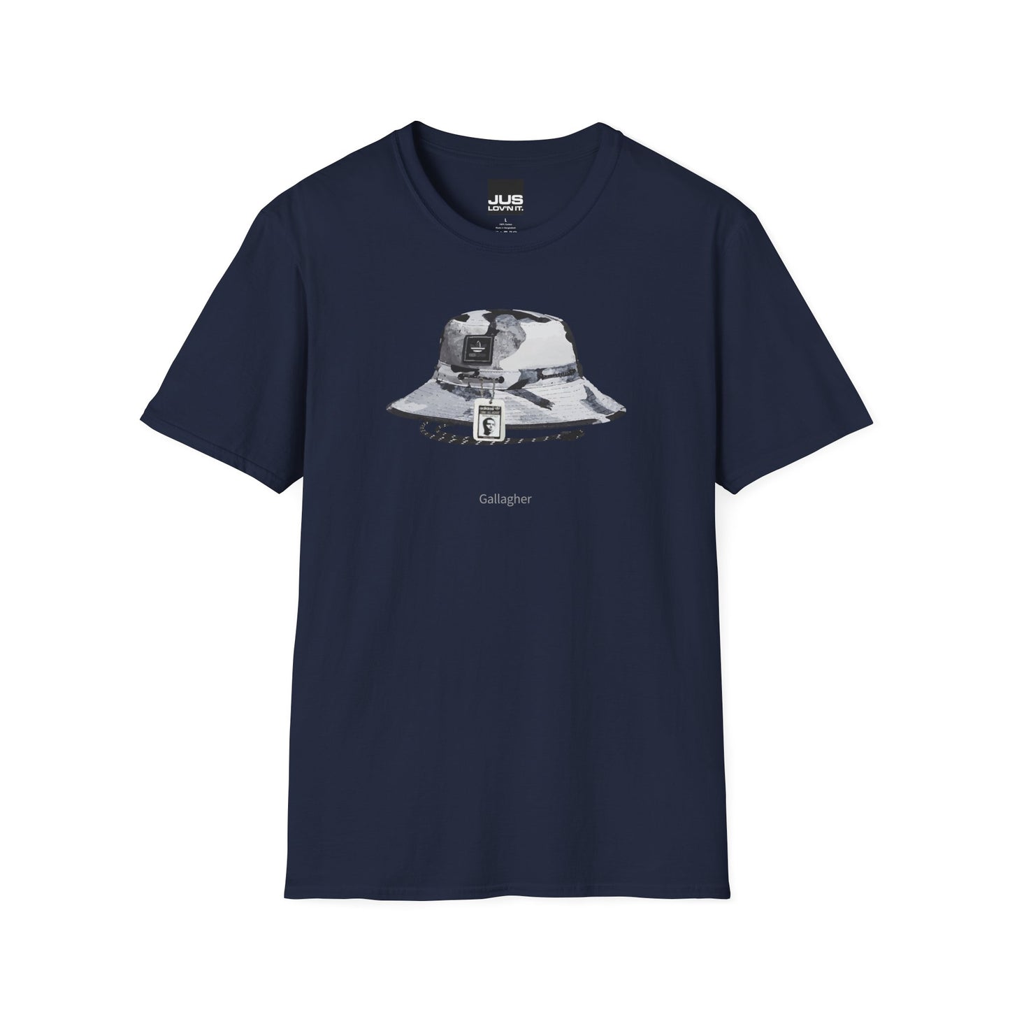 Gallagher Bucket Hat Unisex Softstyle T-Shirt, Gallaghers Iconic concert headwear unique Utility Boonie graphic tee, a Brit pop rock gift,