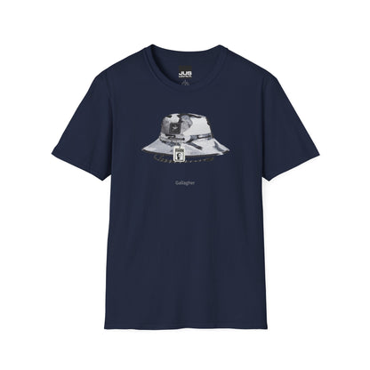 Gallagher Bucket Hat Unisex Softstyle T-Shirt, Gallaghers Iconic concert headwear unique Utility Boonie graphic tee, a Brit pop rock gift,