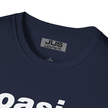 Oasis 2025 concert tee - Unisex Softstyle T-Shirt uniquely designed Oasis Gallagher white graphic, a brit pop rock gift.