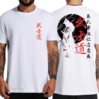 Unleash Your Inner Warrior with the Japan Samurai Spirit T-Shirt – 100% Cotton, Japanese Style Oversized Tee for Men!