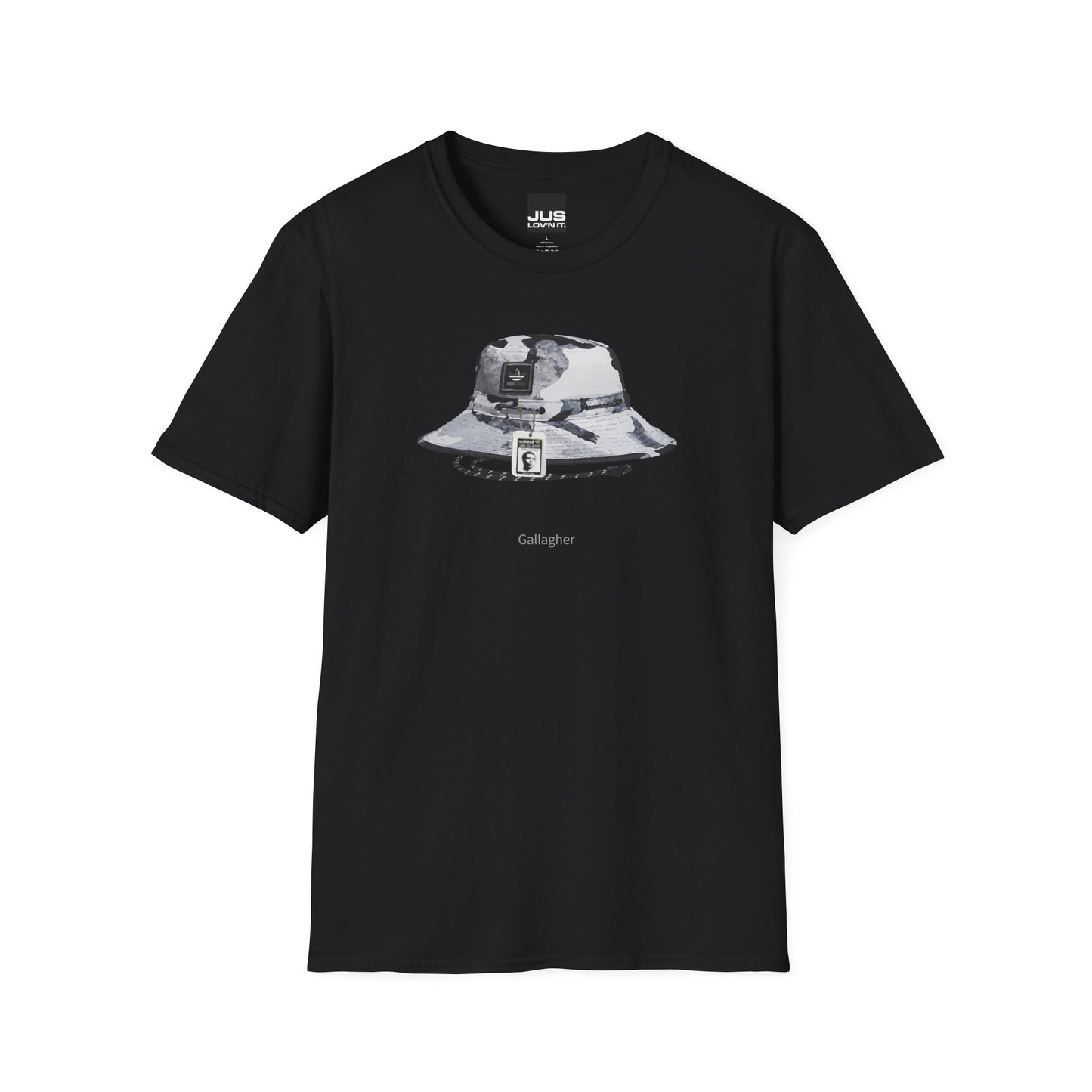 Gallagher Bucket Hat Unisex Softstyle T-Shirt, Gallaghers Iconic concert headwear unique Utility Boonie graphic tee, a Brit pop rock gift,