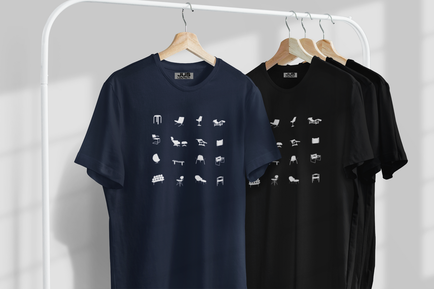 Mid Century Modern Tee, Retro Chic Iconic Chair Unisex T-Shirt, Silhouette Graphic, Bauhaus Style, Eames Chair, Design lover Gift.