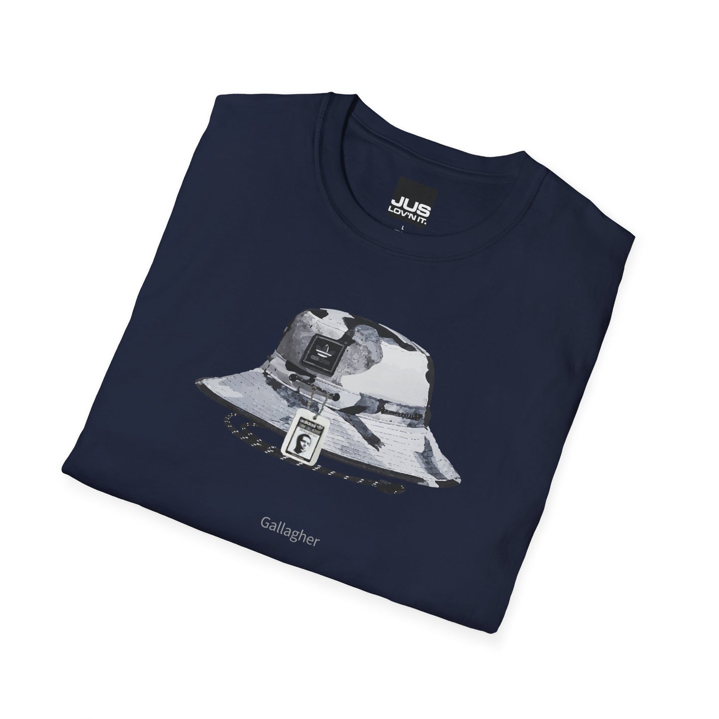 Gallagher Bucket Hat Unisex Softstyle T-Shirt, Gallaghers Iconic concert headwear unique Utility Boonie graphic tee, a Brit pop rock gift,