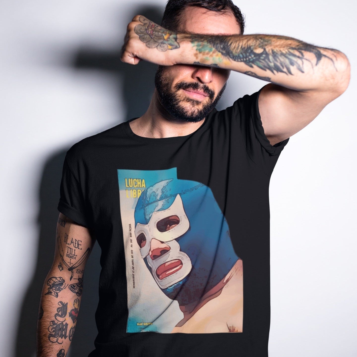 Blue Demon Luchador Vintage Graphic T-Shirt, Masked Mexican Wrestler tee, Lucha Libre Shirt, Casual Wear, Gift for Wrestling Fans