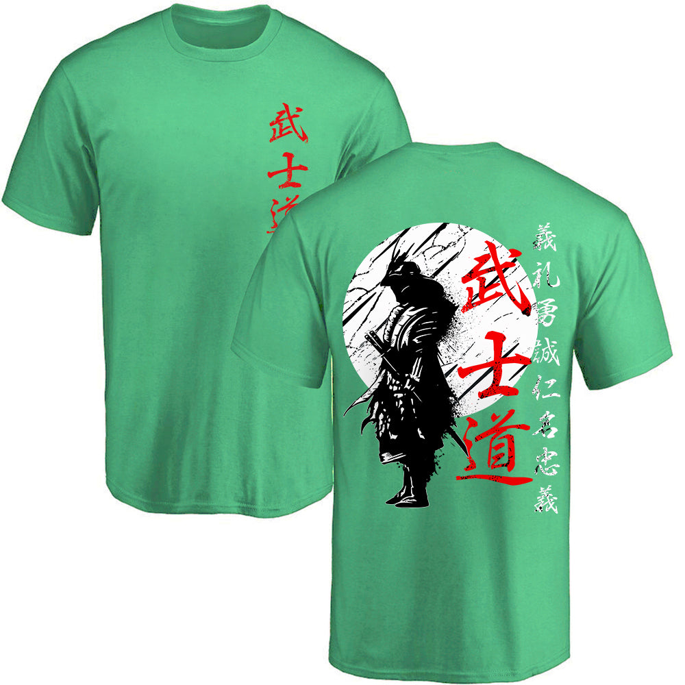 Unleash Your Inner Warrior with the Japan Samurai Spirit T-Shirt – 100% Cotton, Japanese Style Oversized Tee for Men!