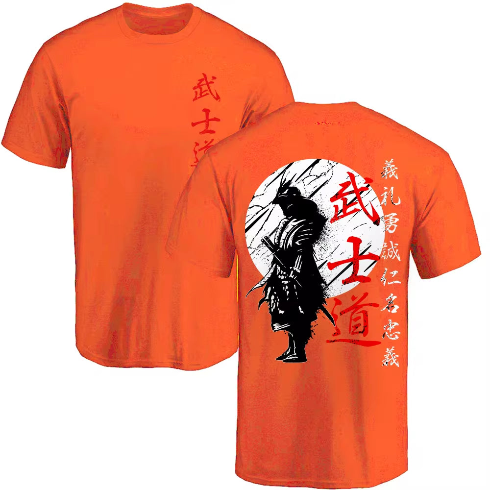 Unleash Your Inner Warrior with the Japan Samurai Spirit T-Shirt – 100% Cotton, Japanese Style Oversized Tee for Men!