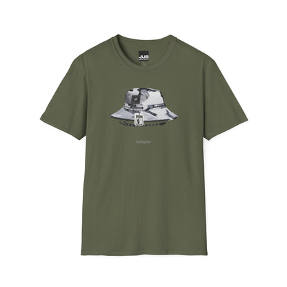 Gallagher Bucket Hat Unisex Softstyle T-Shirt, Gallaghers Iconic concert headwear unique Utility Boonie graphic tee, a Brit pop rock gift,