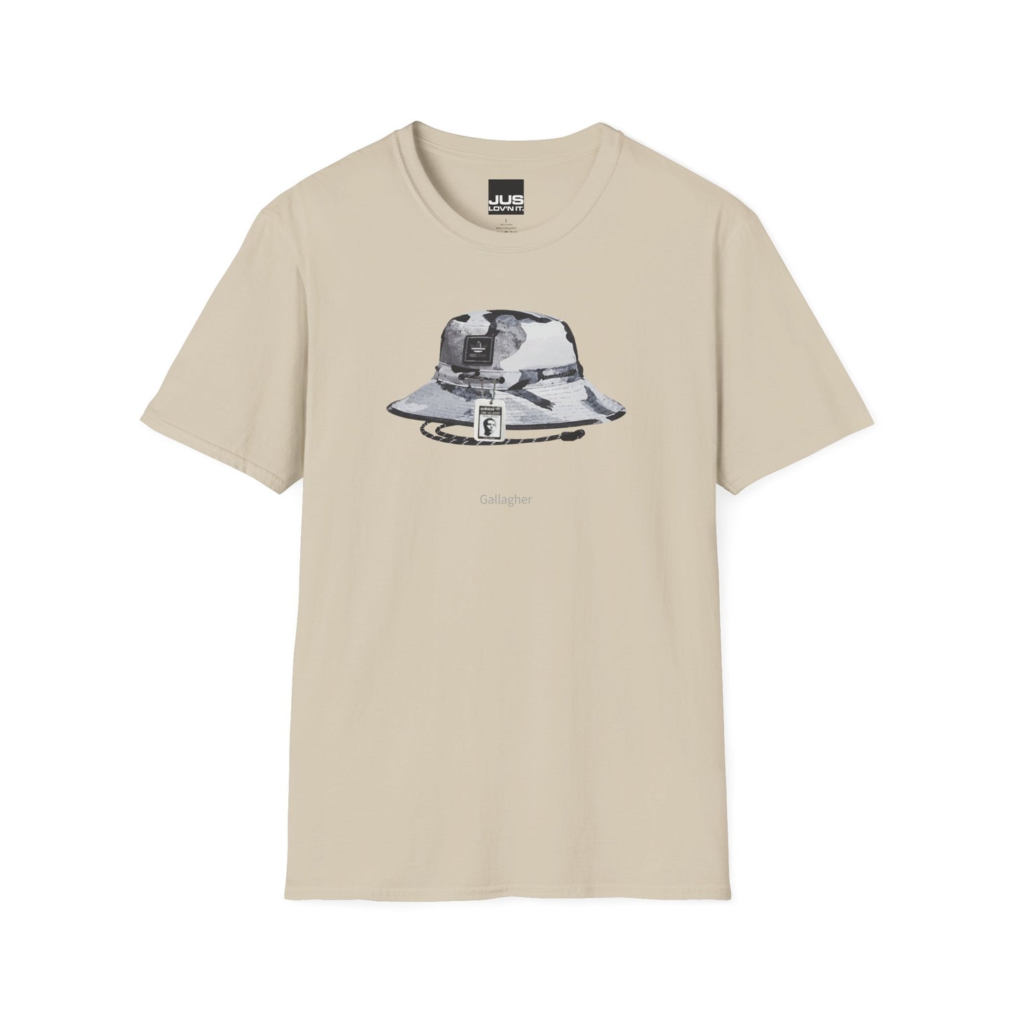 Gallagher Bucket Hat Unisex Softstyle T-Shirt, Gallaghers Iconic concert headwear unique Utility Boonie graphic tee, a Brit pop rock gift,