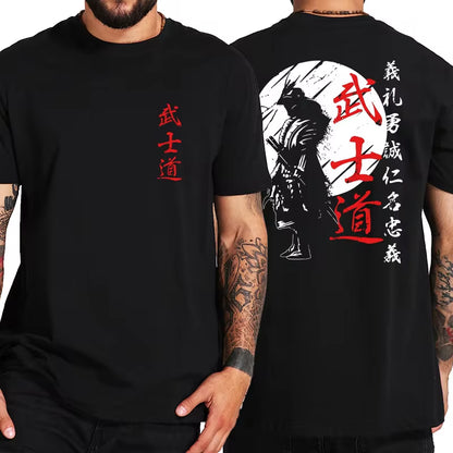 Unleash Your Inner Warrior with the Japan Samurai Spirit T-Shirt – 100% Cotton, Japanese Style Oversized Tee for Men!
