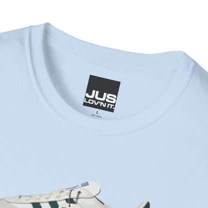 Spezial Iconic Celeb Shoe Unisex T-Shirt - Brit Pop & Rock Concert Tee, Gallaghers Iconic Celeb tennis shoe shirt, Oasis fan gift.