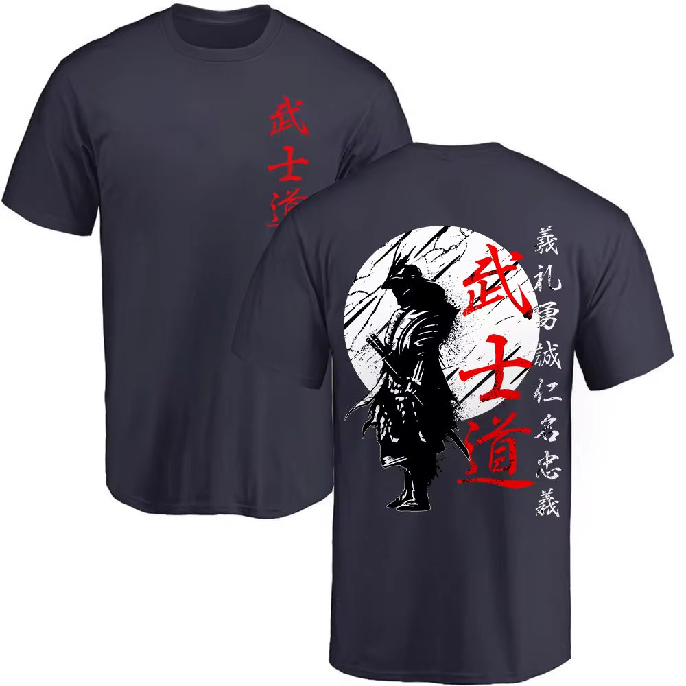 Unleash Your Inner Warrior with the Japan Samurai Spirit T-Shirt – 100% Cotton, Japanese Style Oversized Tee for Men!