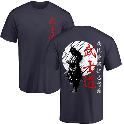 Unleash Your Inner Warrior with the Japan Samurai Spirit T-Shirt – 100% Cotton, Japanese Style Oversized Tee for Men!