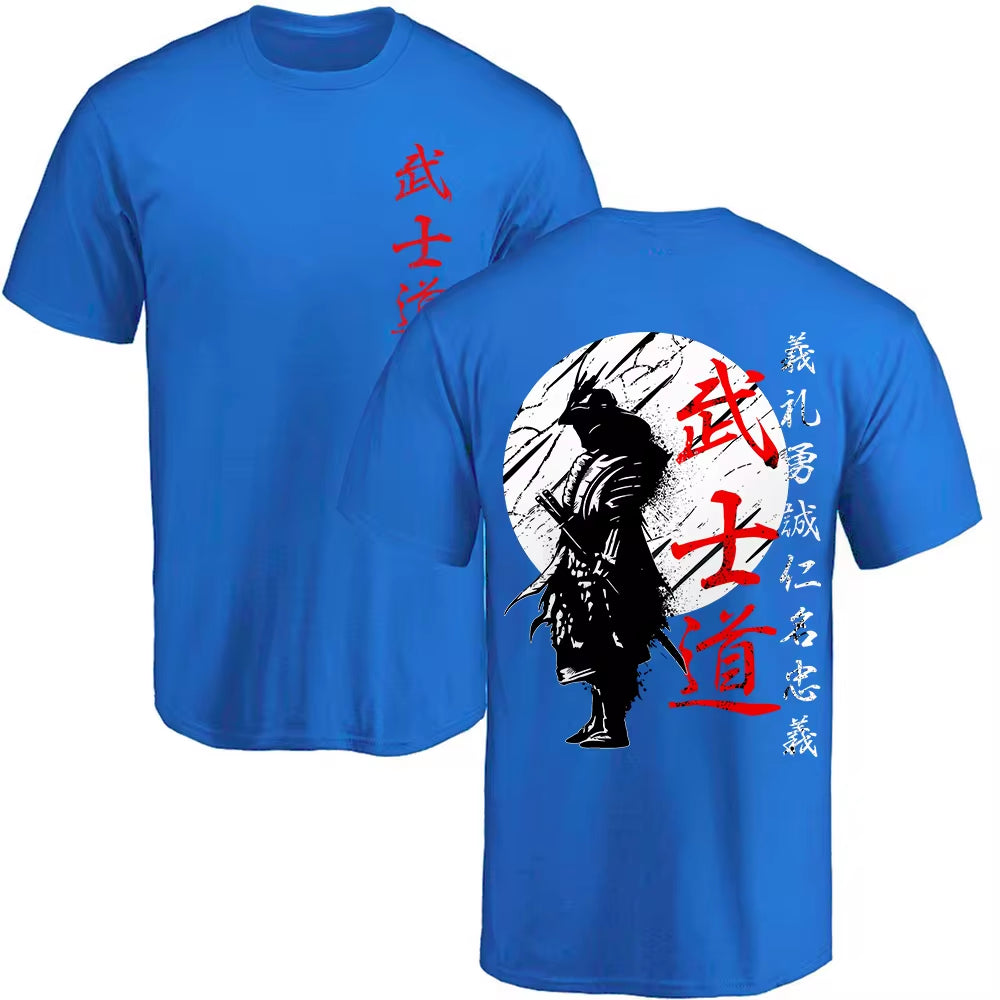 Unleash Your Inner Warrior with the Japan Samurai Spirit T-Shirt – 100% Cotton, Japanese Style Oversized Tee for Men!