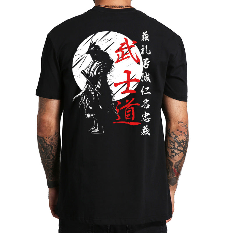 Unleash Your Inner Warrior with the Japan Samurai Spirit T-Shirt – 100% Cotton, Japanese Style Oversized Tee for Men!