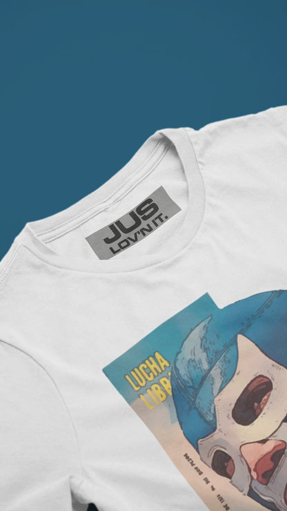 Blue Demon Luchador Vintage Graphic T-Shirt, Masked Mexican Wrestler tee, Lucha Libre Shirt, Casual Wear, Gift for Wrestling Fans