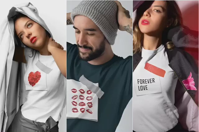 Load video: AI fashion reel: Models wearing soft cotton graphic tees with bold, minimalist designs of classic animated characters. Showcasing vintage cartoon t-shirts as modern streetwear.