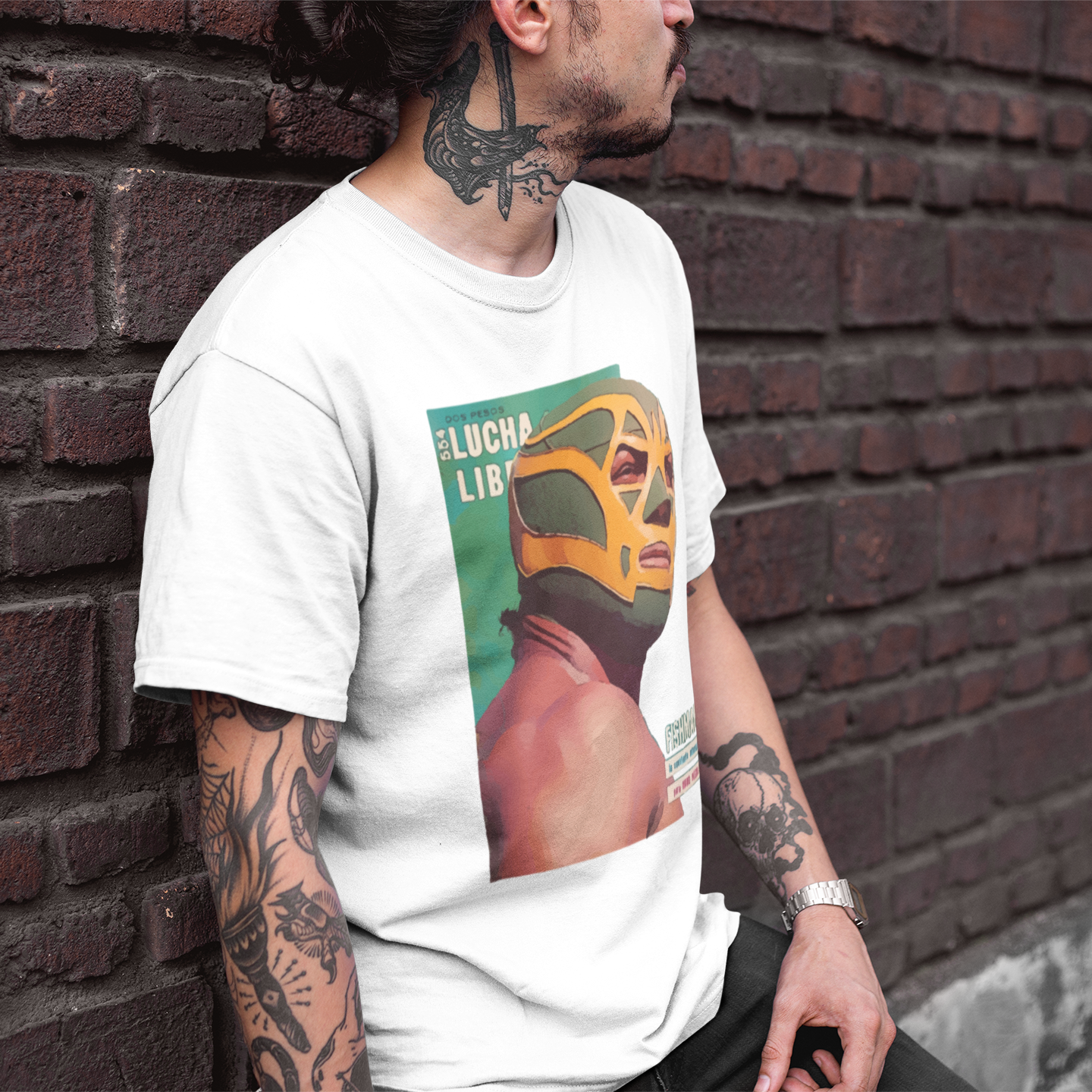 The Aquatic Assassin Unisex Classic Tee - Fishman Mexican Wrestler Lucha Libre T-Shirt
